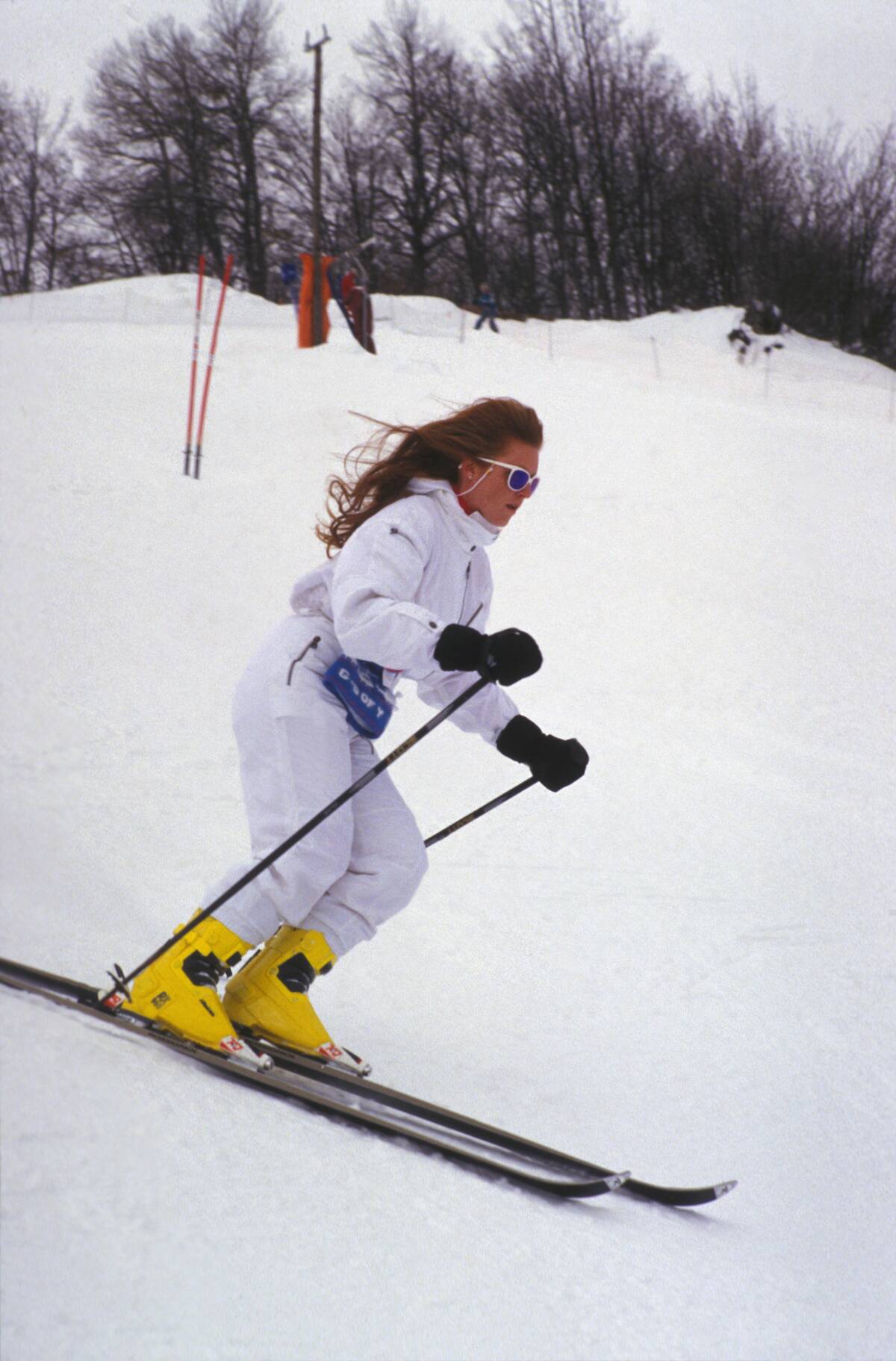 Sarah Ferguson faisant du ski à Méribel