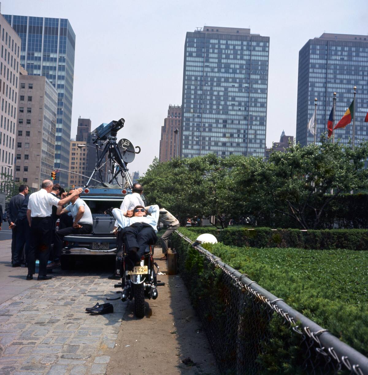 Television Crew Taking A Break, New York City 1967