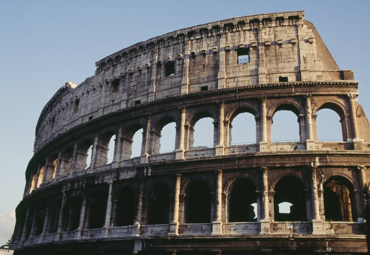 The Coliseum or Coliseum Amphitheatre, in the centre of the city of Rome