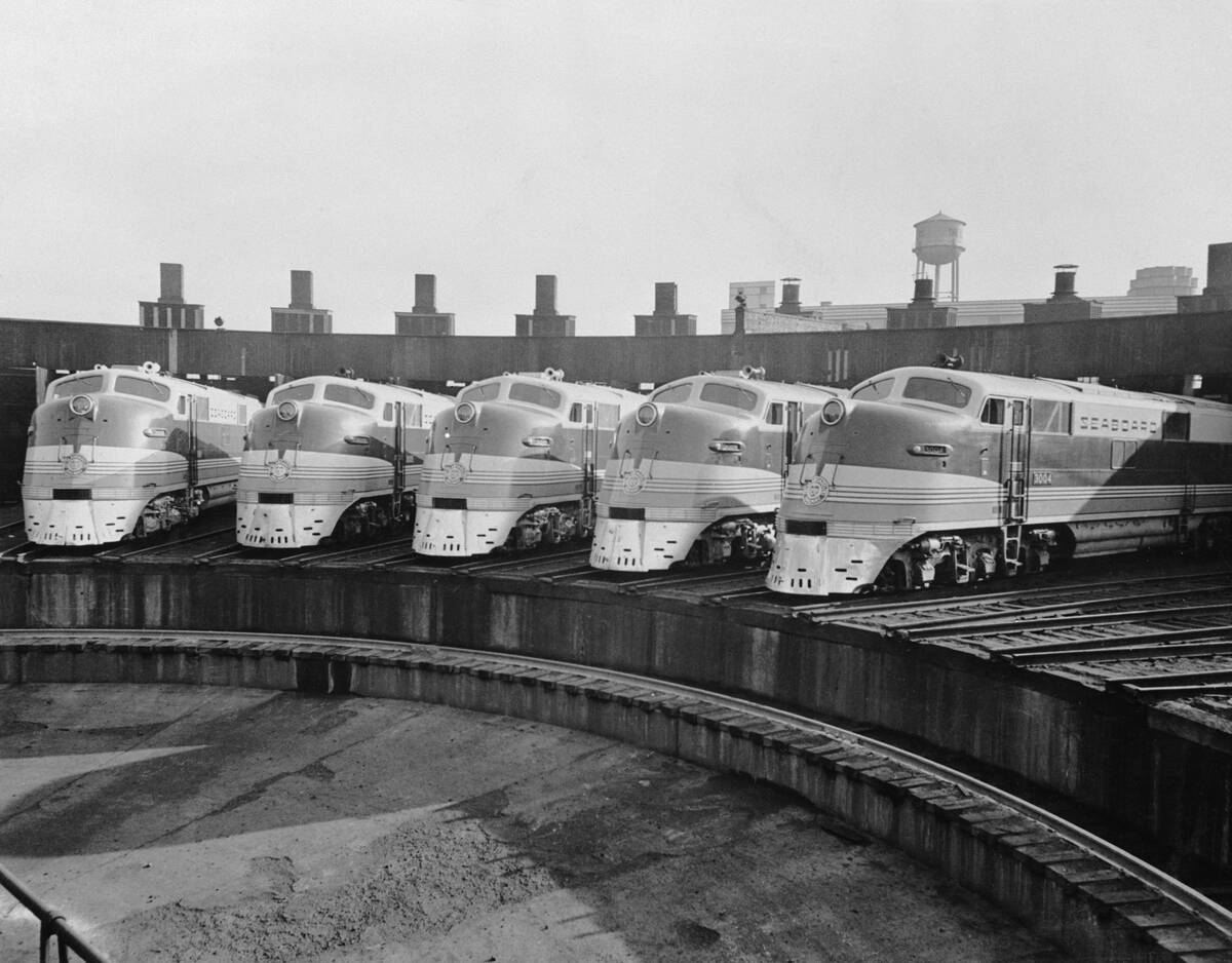 View of Parked Passenger Trains
