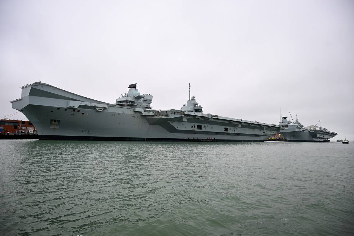 Views Of HMS Queen Elizabeth Remains In Portsmouth Dockyard