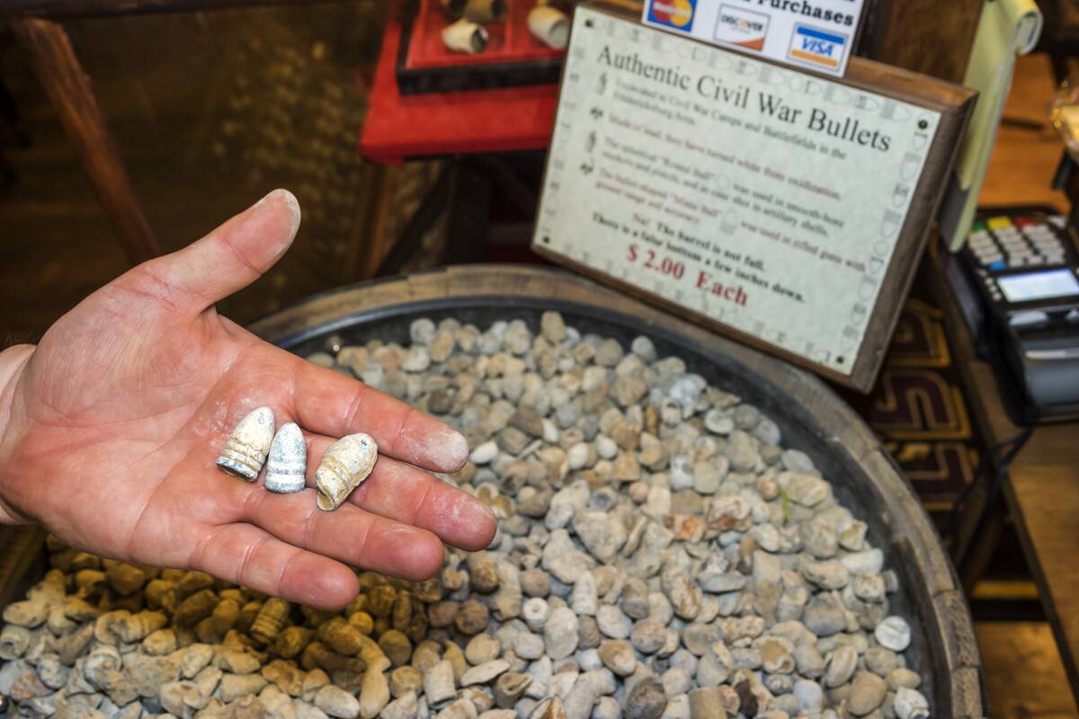 Virginia, Fredericksburg, Caroline Street, Picket Post, Civil War shop Minnie ball bullets for sale