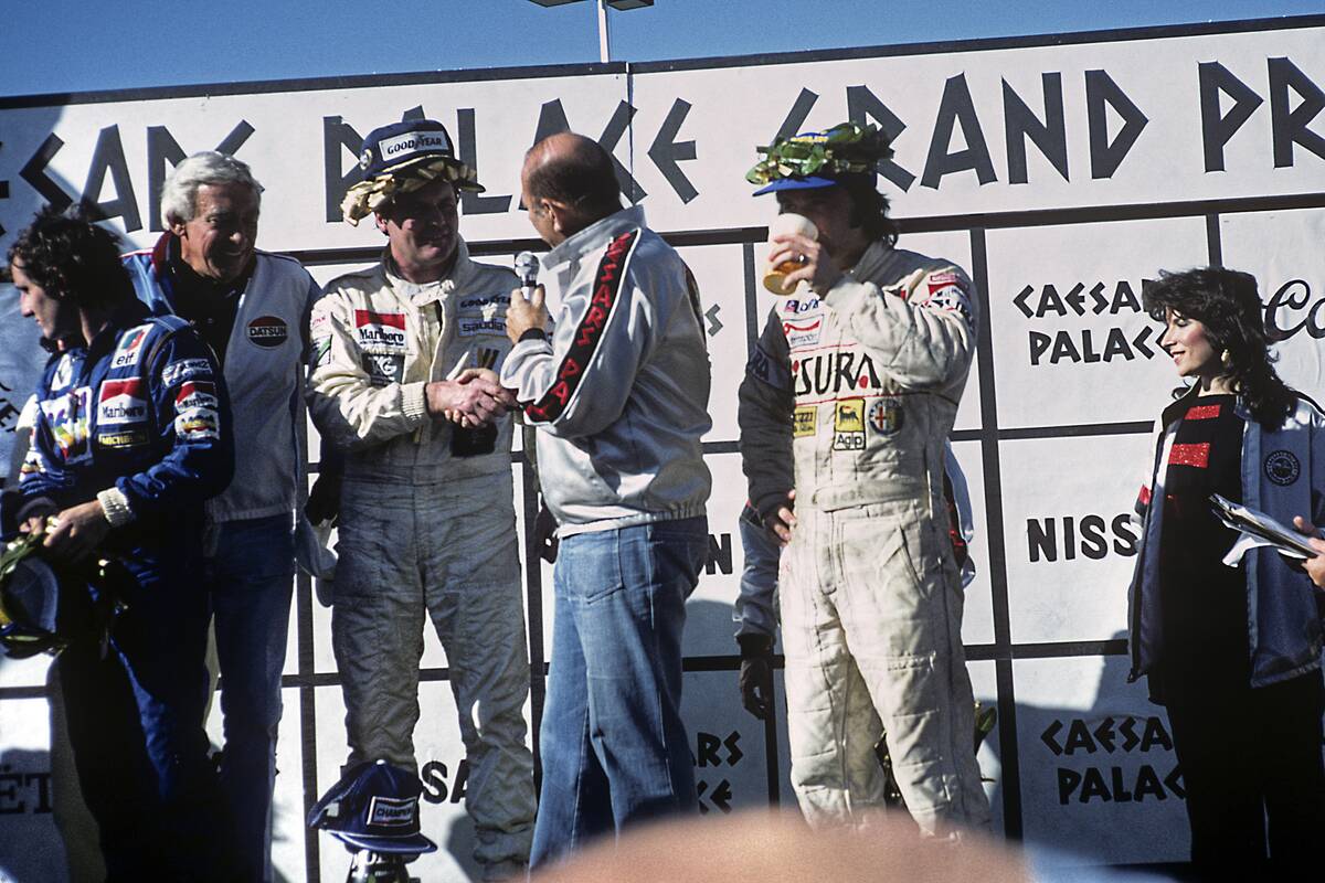 Alan Jones, Alain Prost, Bruno Giacomelli, Grand Prix Of Caesars Palace