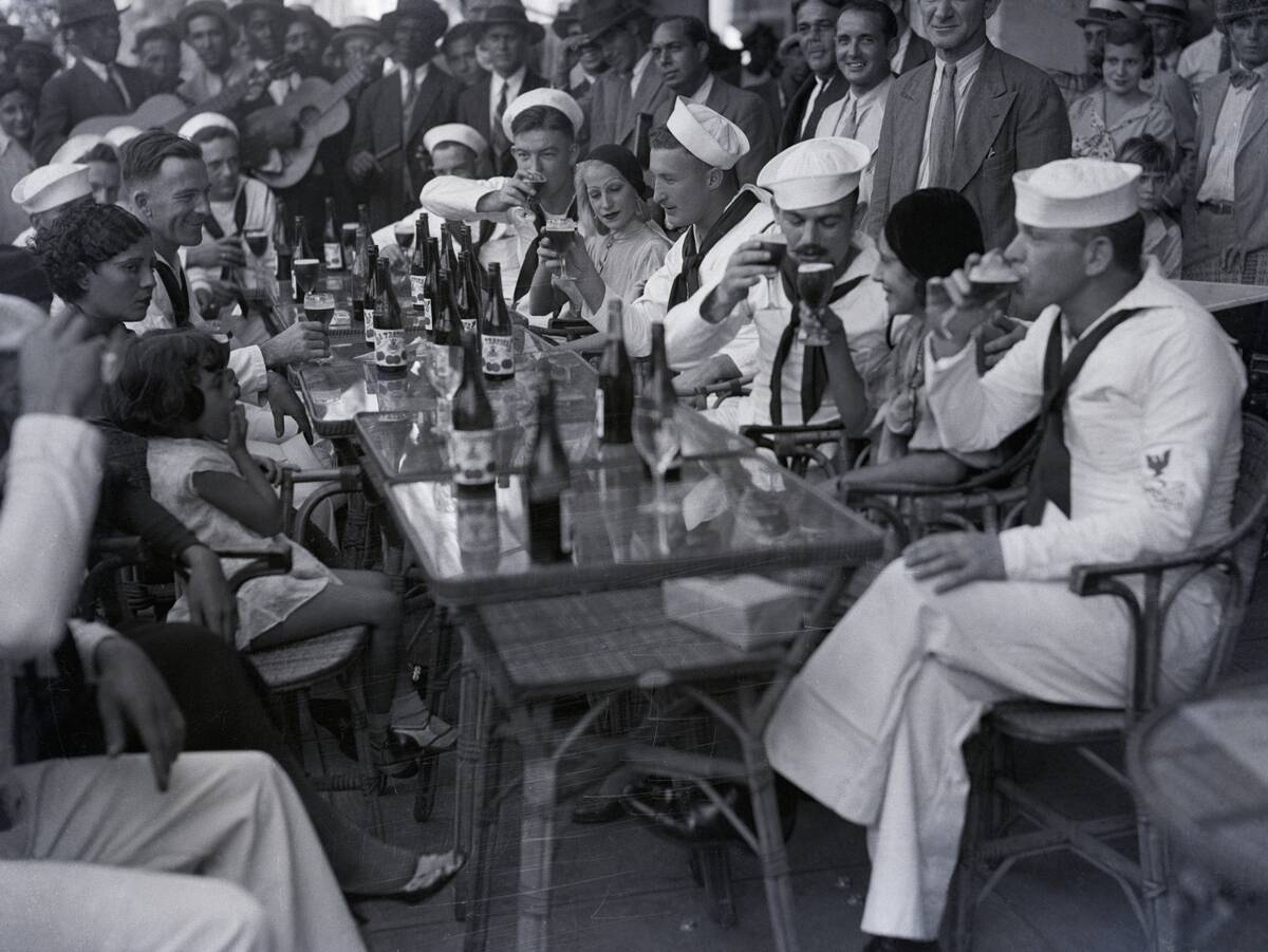 American Sailors In Cuban Bar