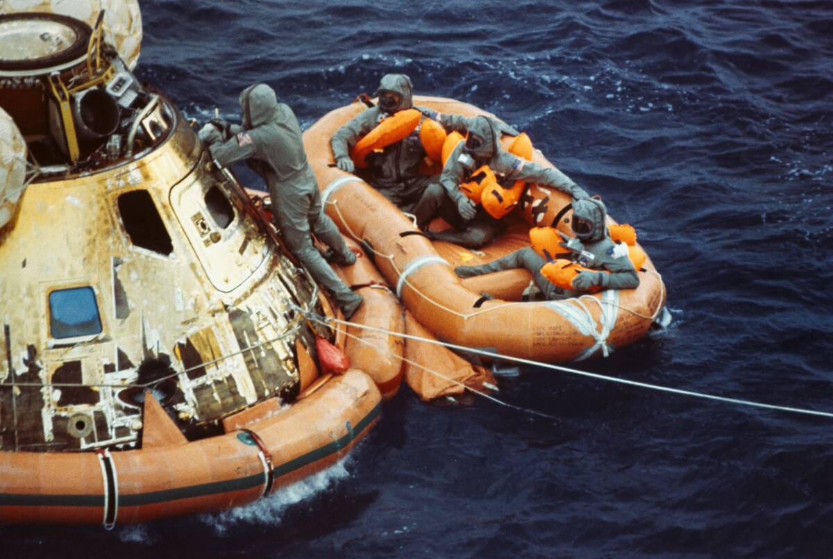 Astronauts Waiting in Life Raft
