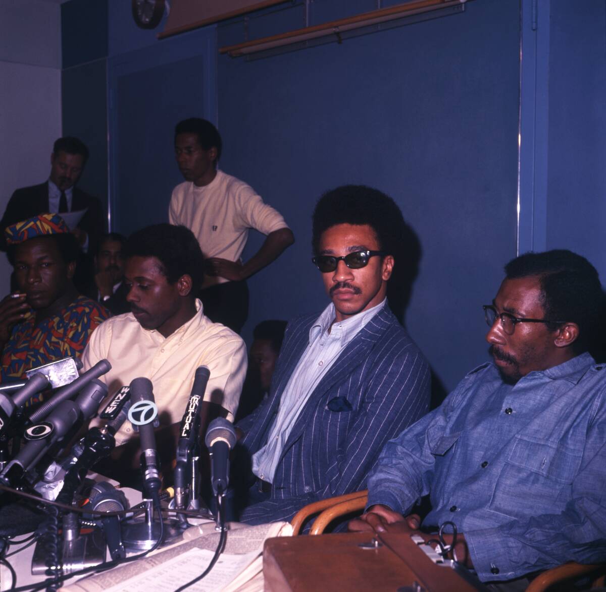 Black Power Advocates Speaking at a Press Conference