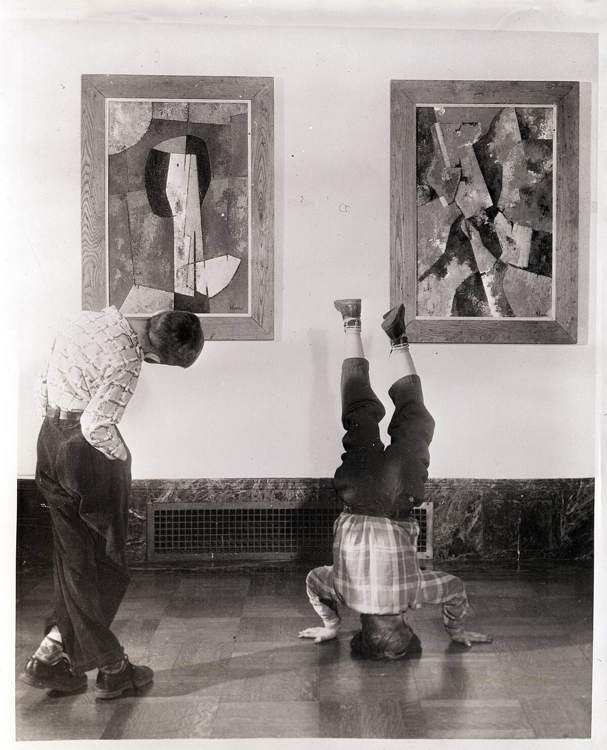 Boys Creatively Looking at Art