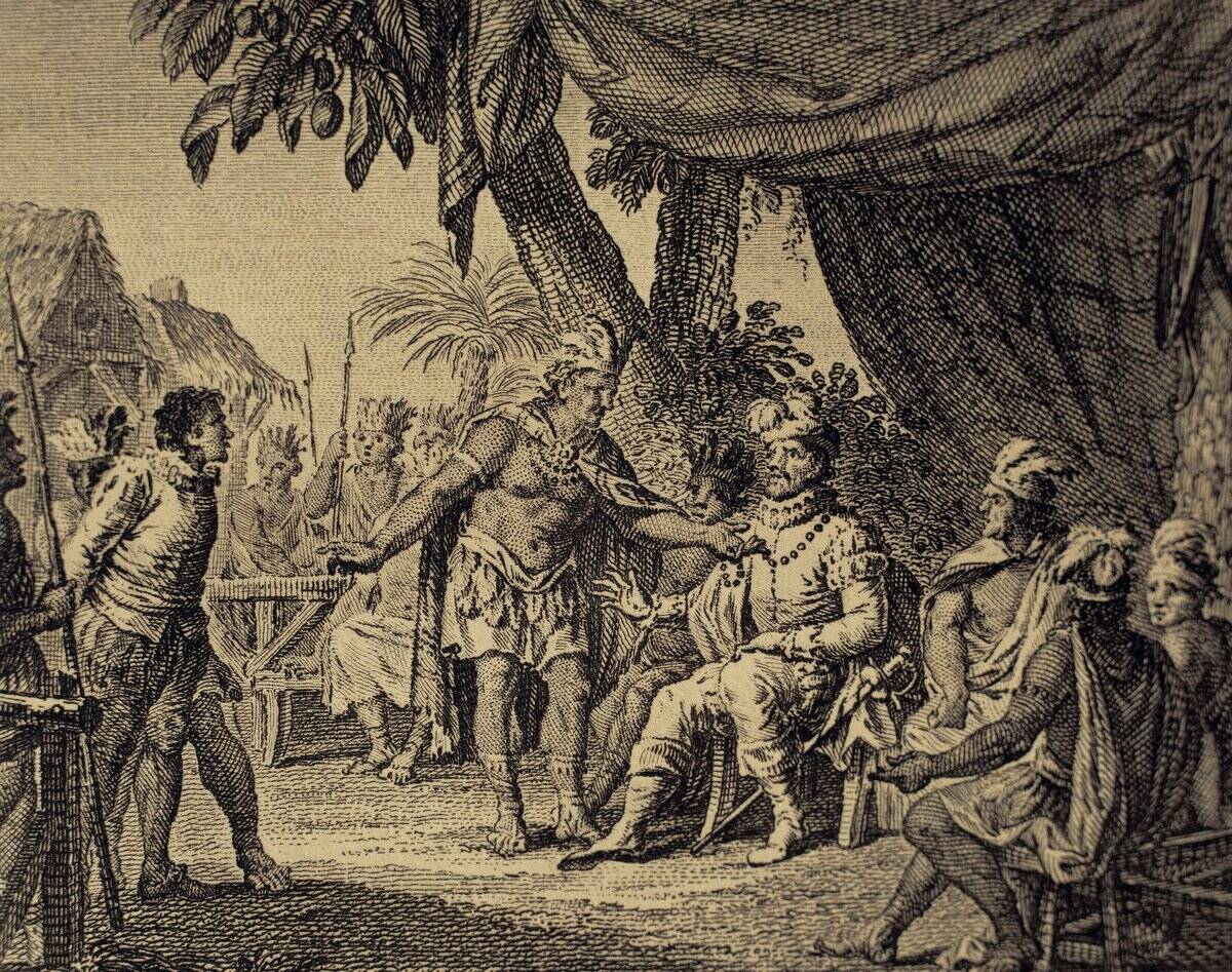 Canada. 17th century. Congress of Peace between indian nations. Engraving.
