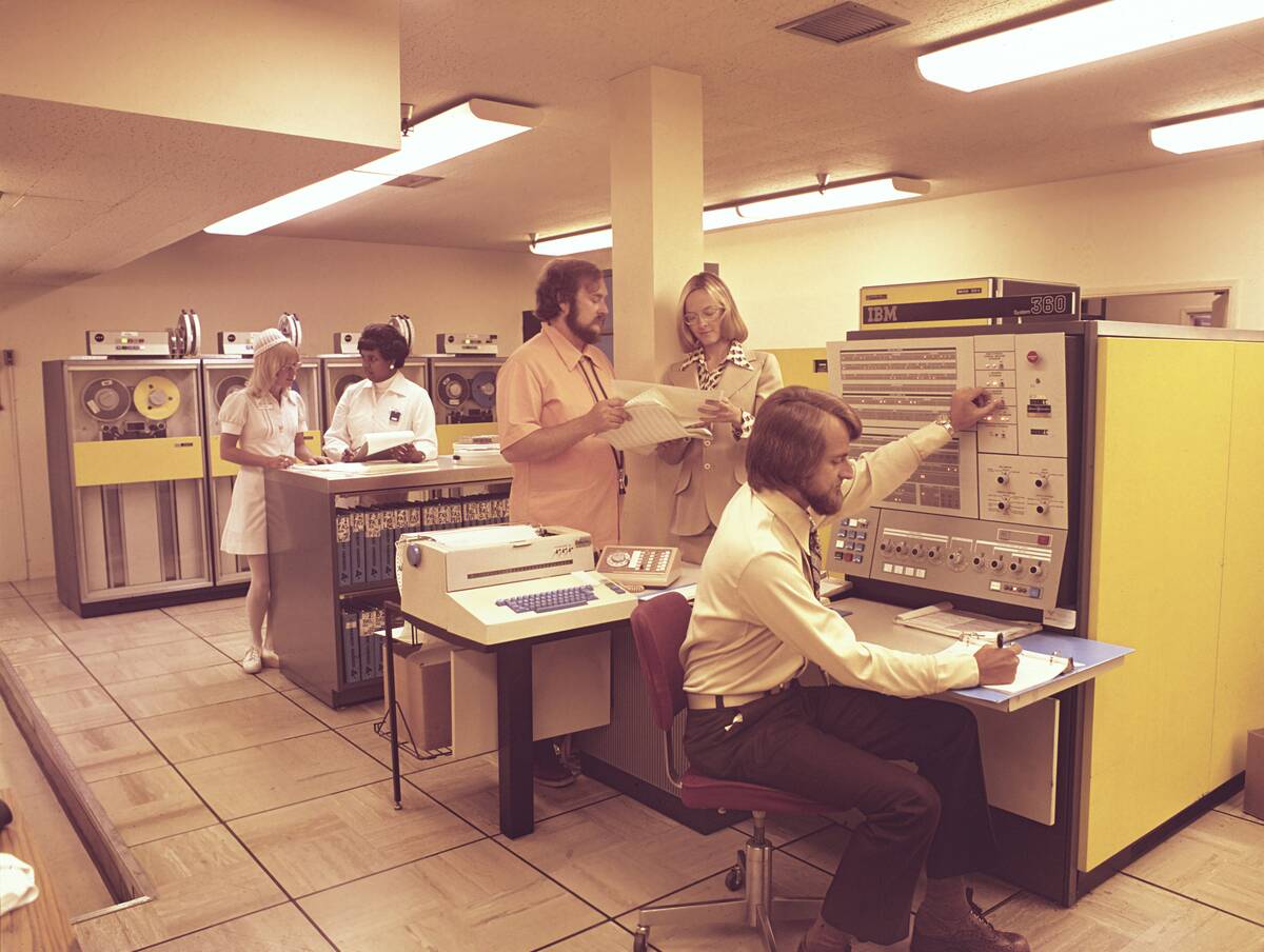 Computer Room With Early IBM Computers