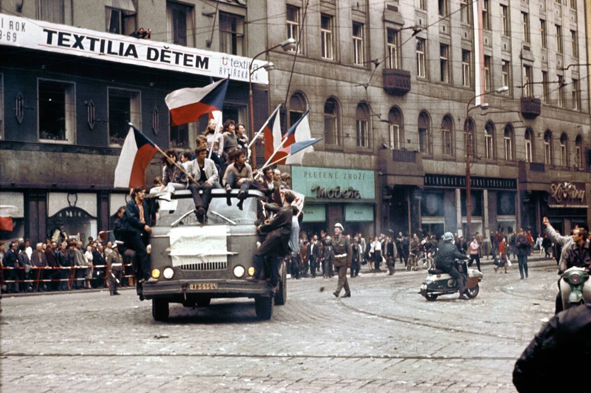 Demonstration In Prague Against The Soviet Invasion In 1968