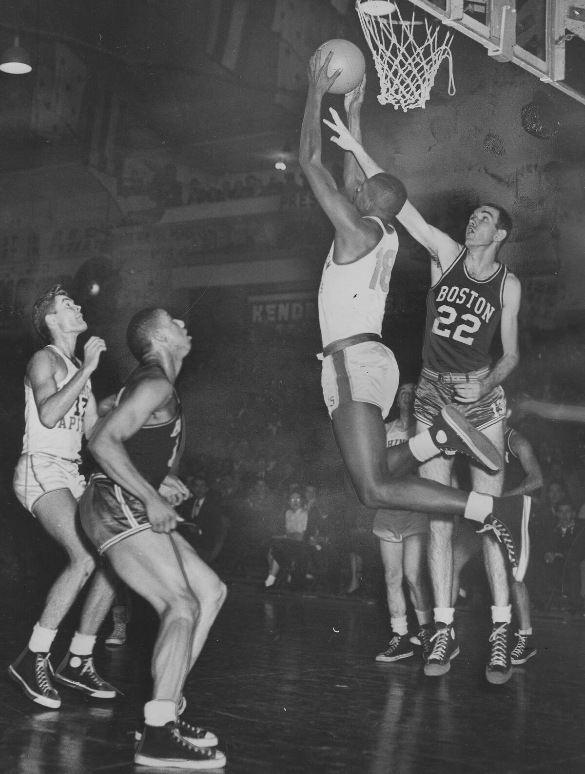 Earl Lloyd Shooting A Basket