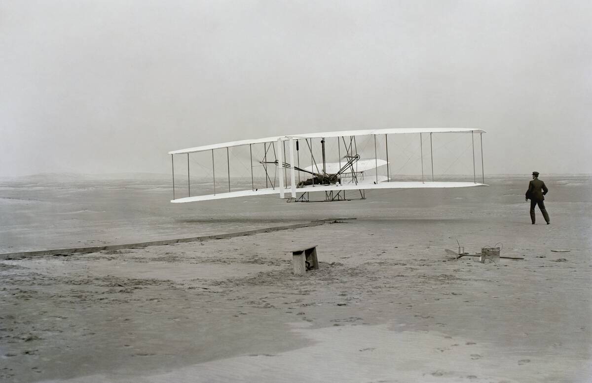 First Flight Of Wright Brothers Aircraft