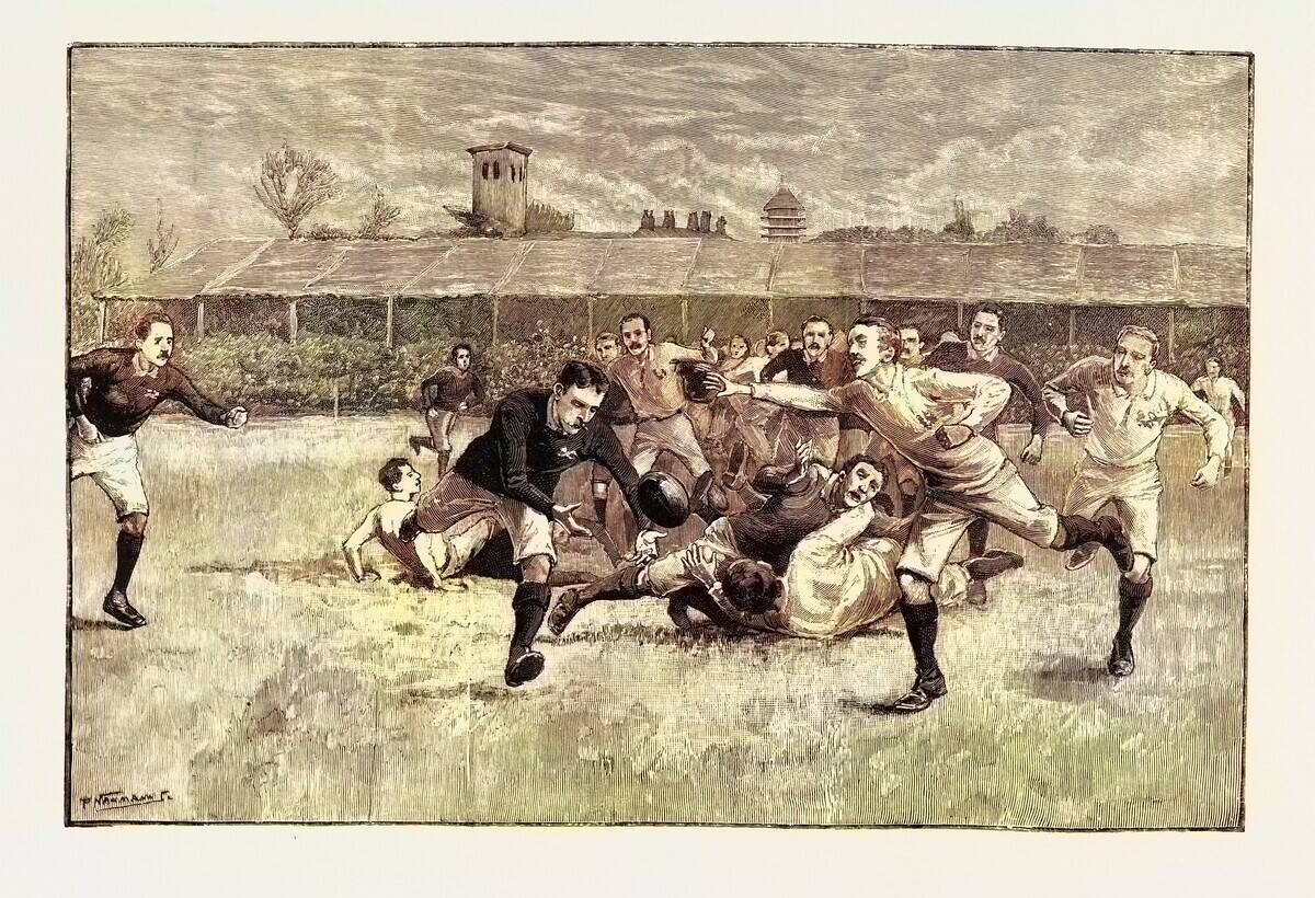 Football Match Between England and Scotland in the Athletic Grounds Richmond London UK 1891