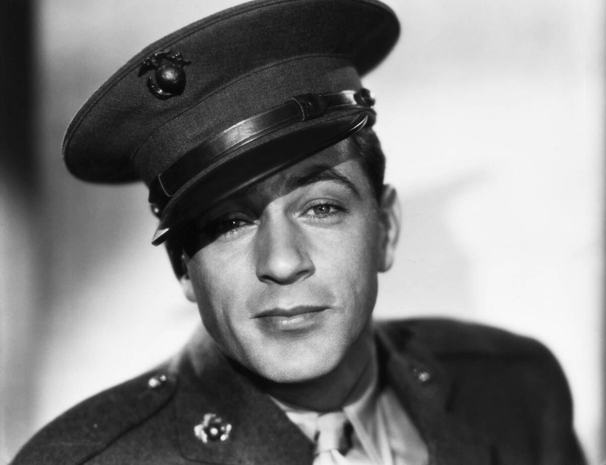Gary Cooper Close-Up in Military Cap