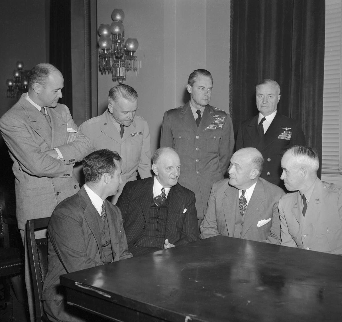 George Kennan and Omar Bradley with Government Officials