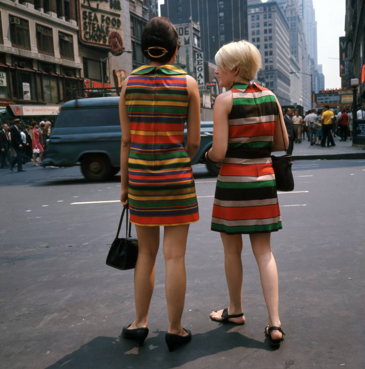 Girls Wearing Fashionable Dresses, Times Square 1967