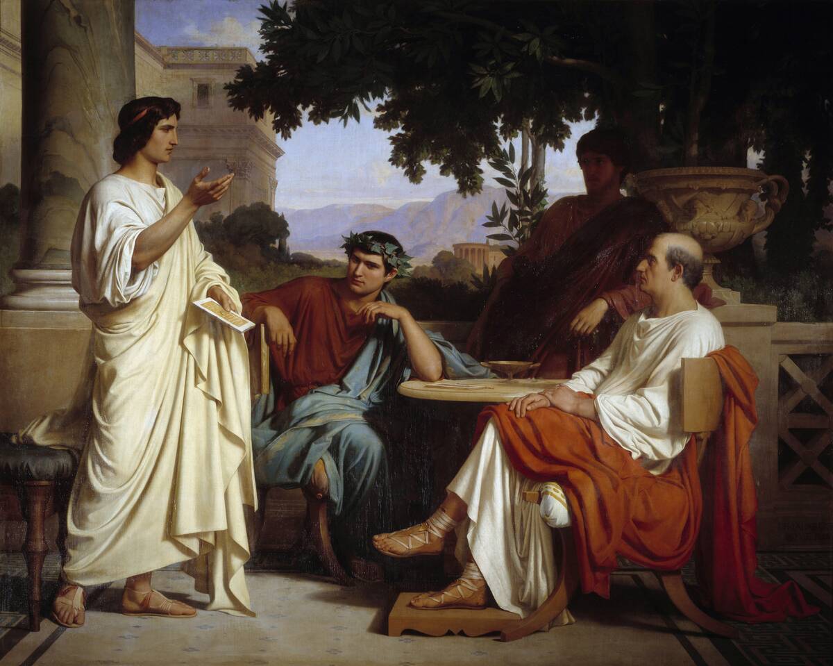 Horace, Virgil and Varius at the house of Maecenas by Charles Francois Jalabert