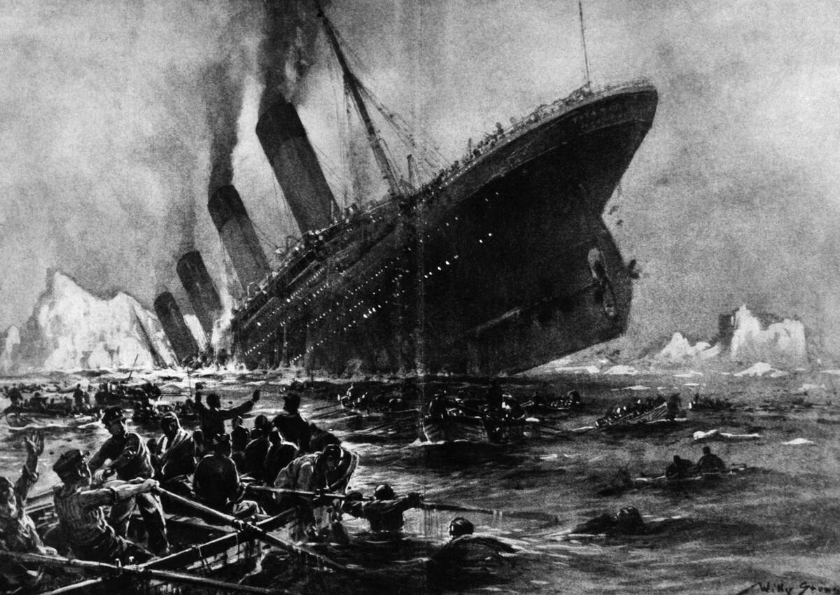 Illustration of the Sinking of the Titanic by Willy Stoewer