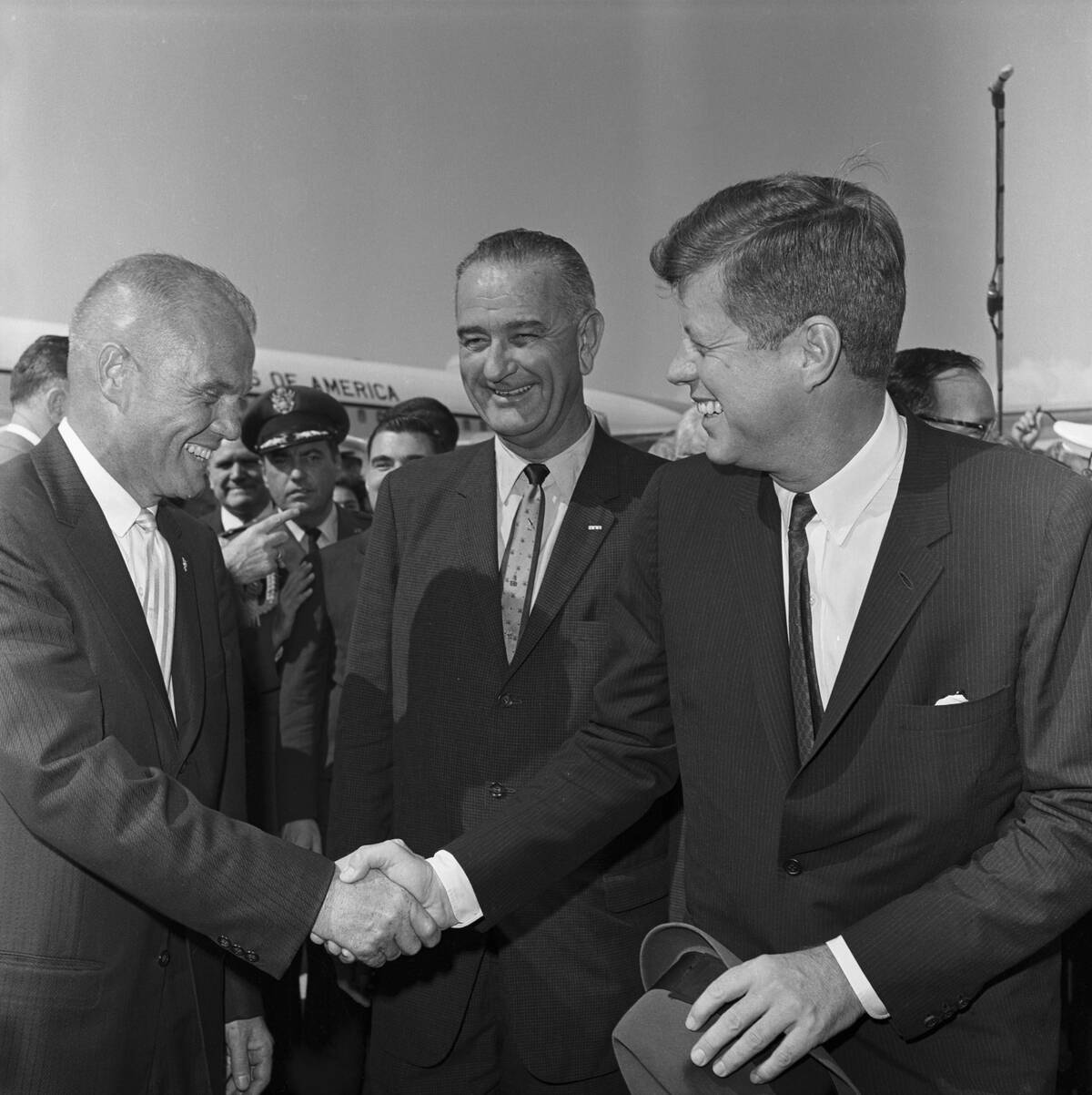 John Glenn Shakes Hands with John Kennedy