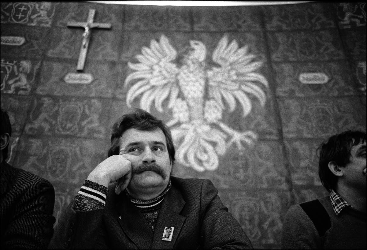 Lech Walesa At Solidarity Meeting