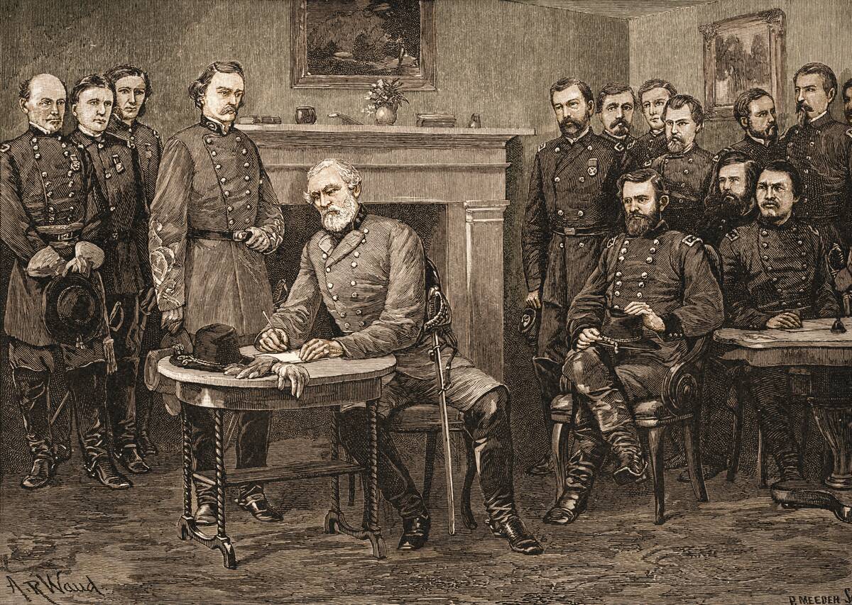 Lee Surrenders To Grant At Appomattox Court House