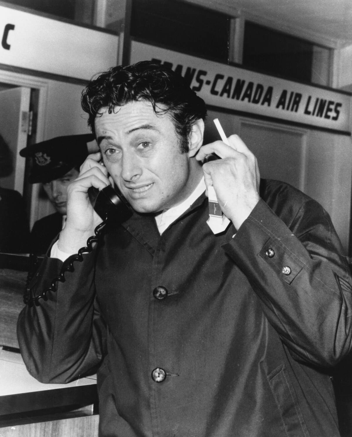 Lenny Bruce Holding Telephone and Cigarette