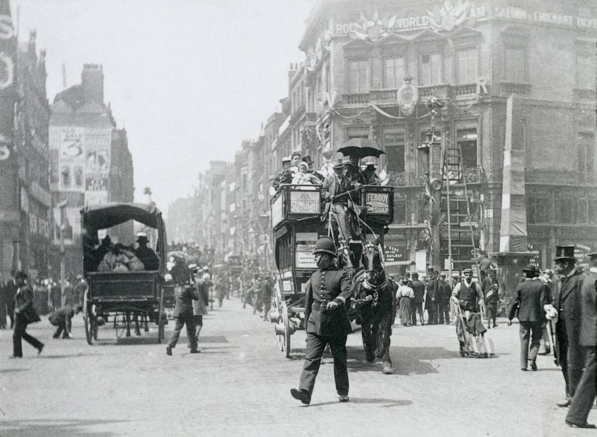 Ludgate Circus London Prepared For Queen Victoria's Diamond Jubilee 1897
