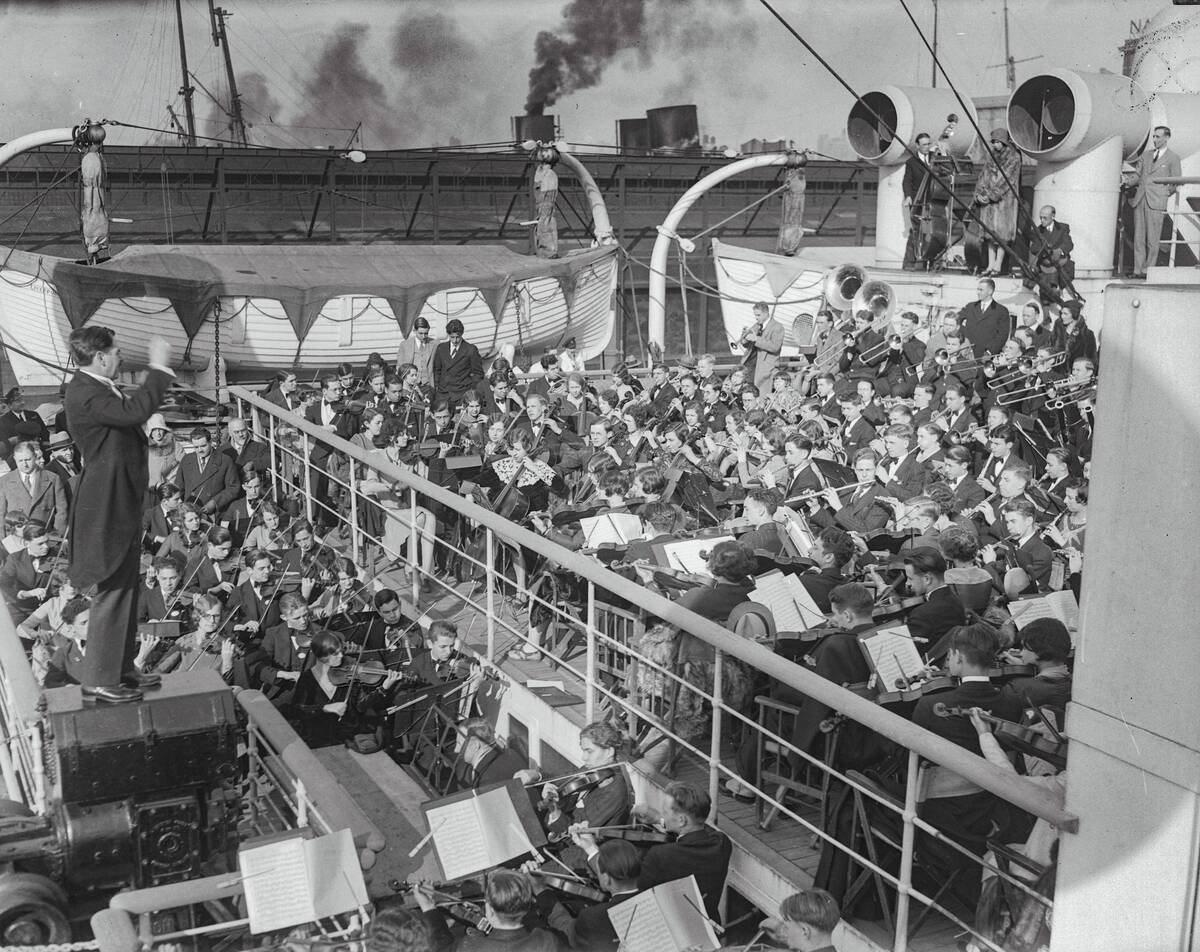Orchestra Playing on the SS Aquitania