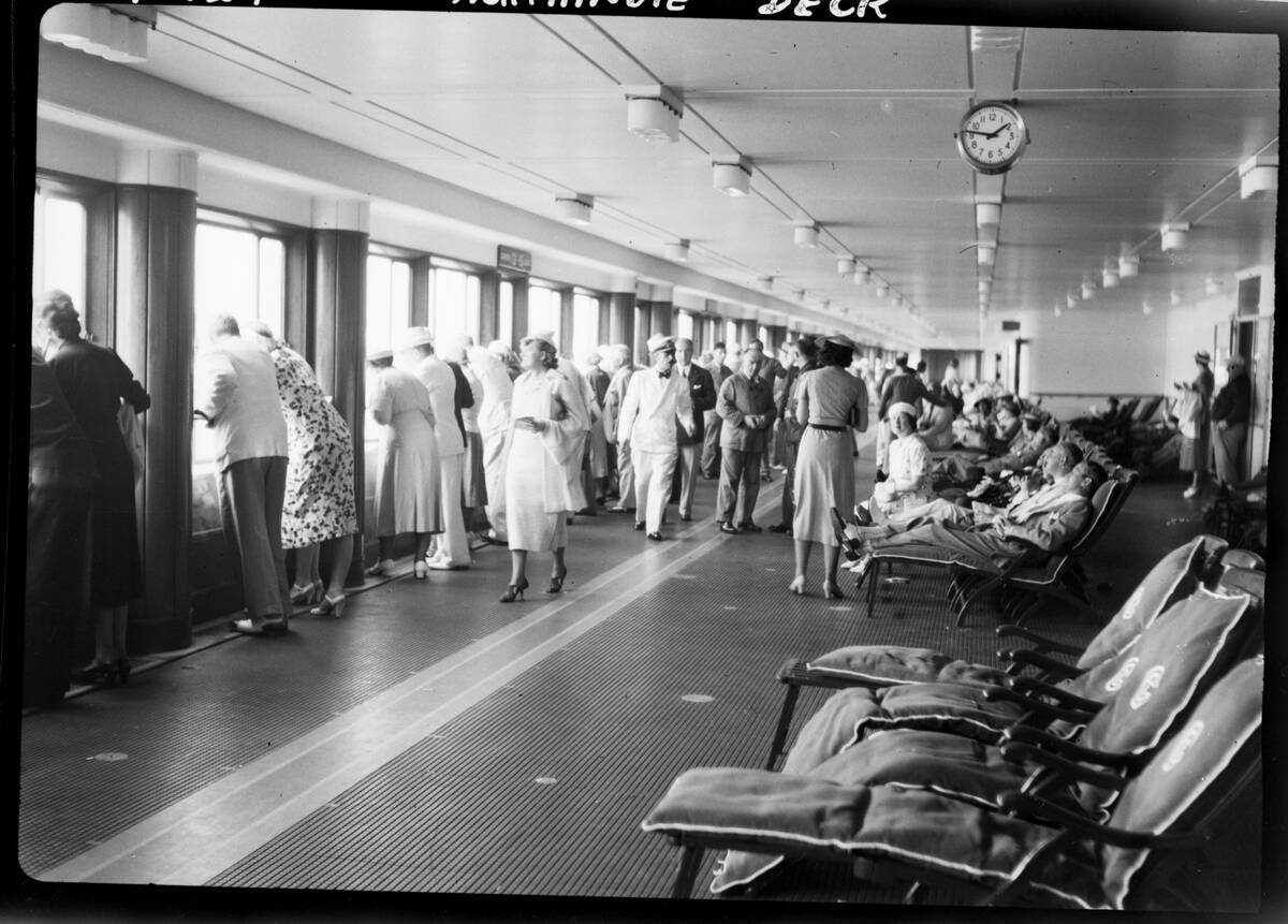 Passengers on Deck of SS Normandie
