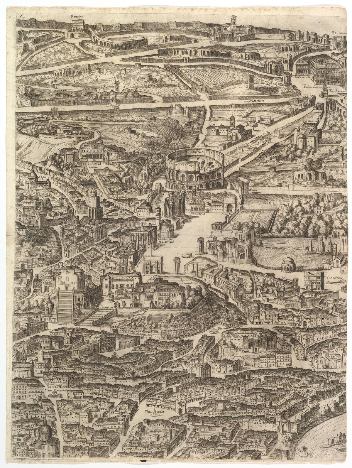 Plan Of The City Of Rome Part 4 With The Santa Maria In Aracoeli