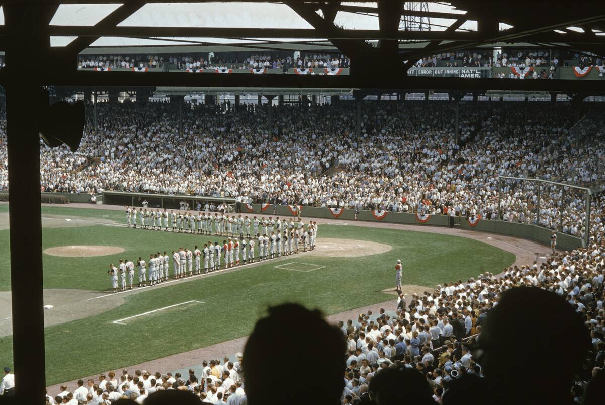 Players Line Up At 1961 MLB All Star Game