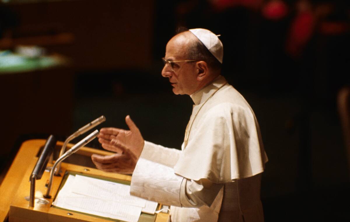 Pope Paul VI Addressing United Nations