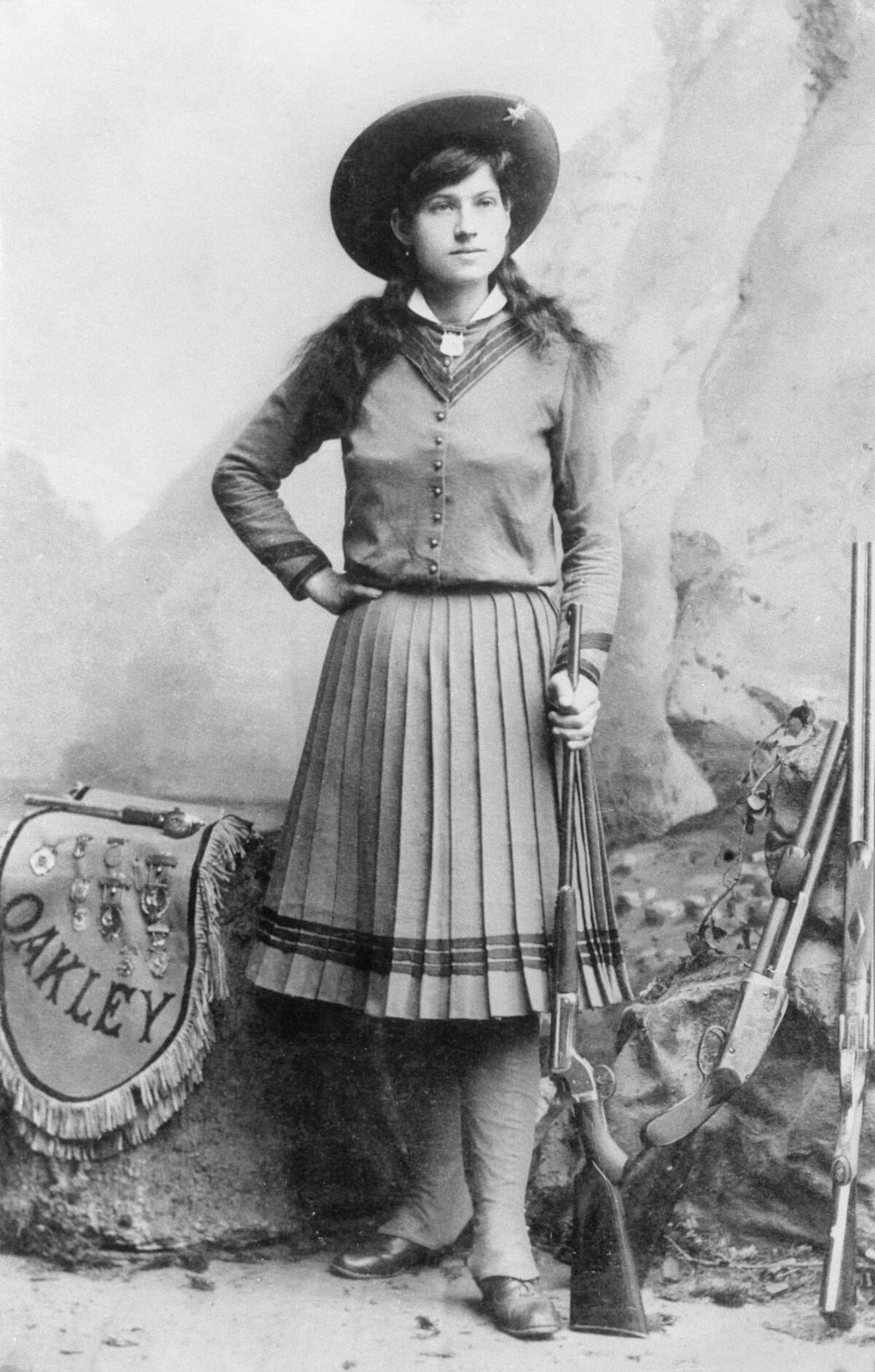 Portrait of Annie Oakley Posing with Hand on Her Hip