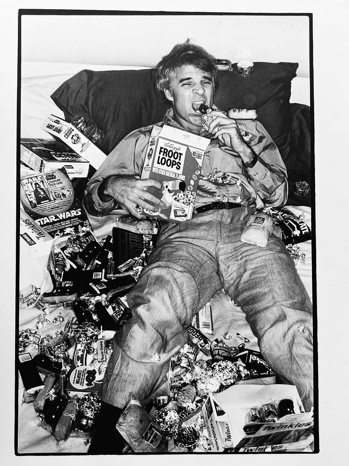 Portrait Of Steve Martin Laying In Sweets