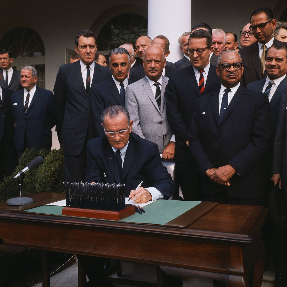 President Johnson Signing Civil Rights Act of 1968