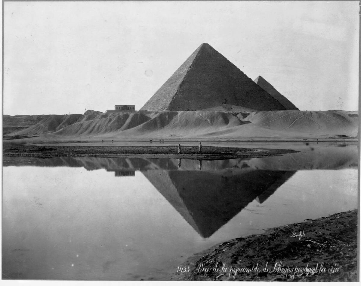 Pyramid of Cheops Reflected in Nile River