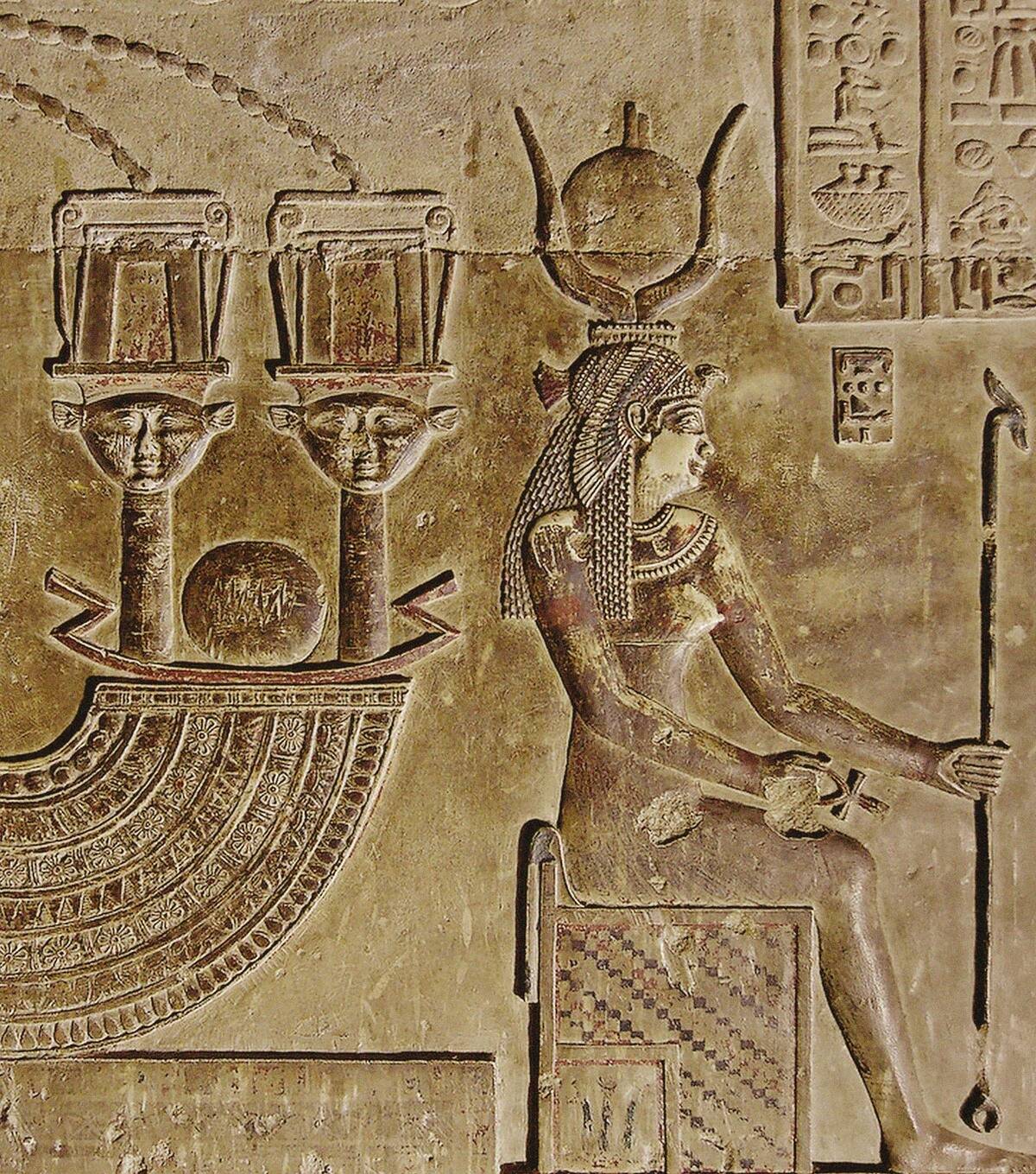 Relief Of Cleopatra Vii As Goddess Hathor