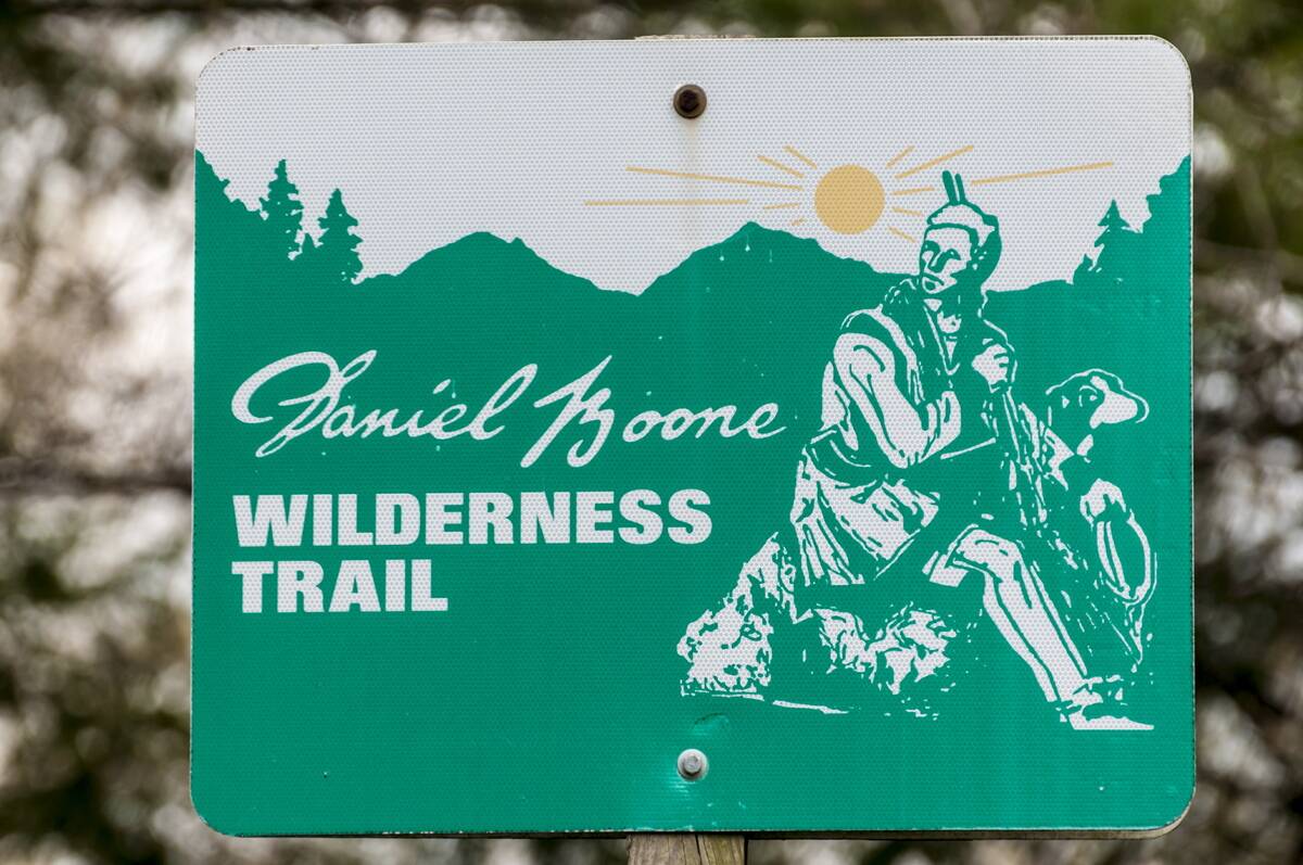 Road sign in Virginia marking the Daniel Boone Wilderness Trail