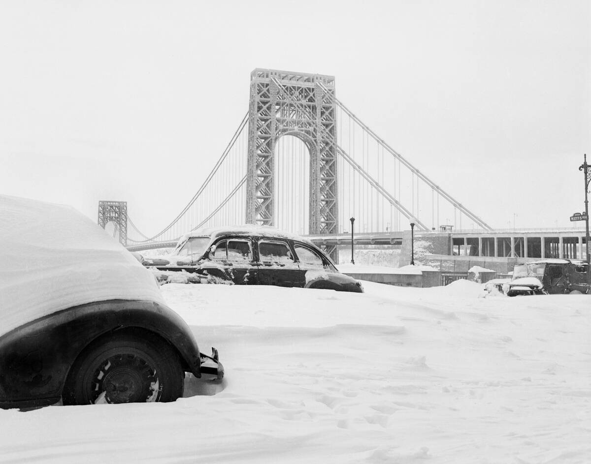 Snow At George Washington Bridge