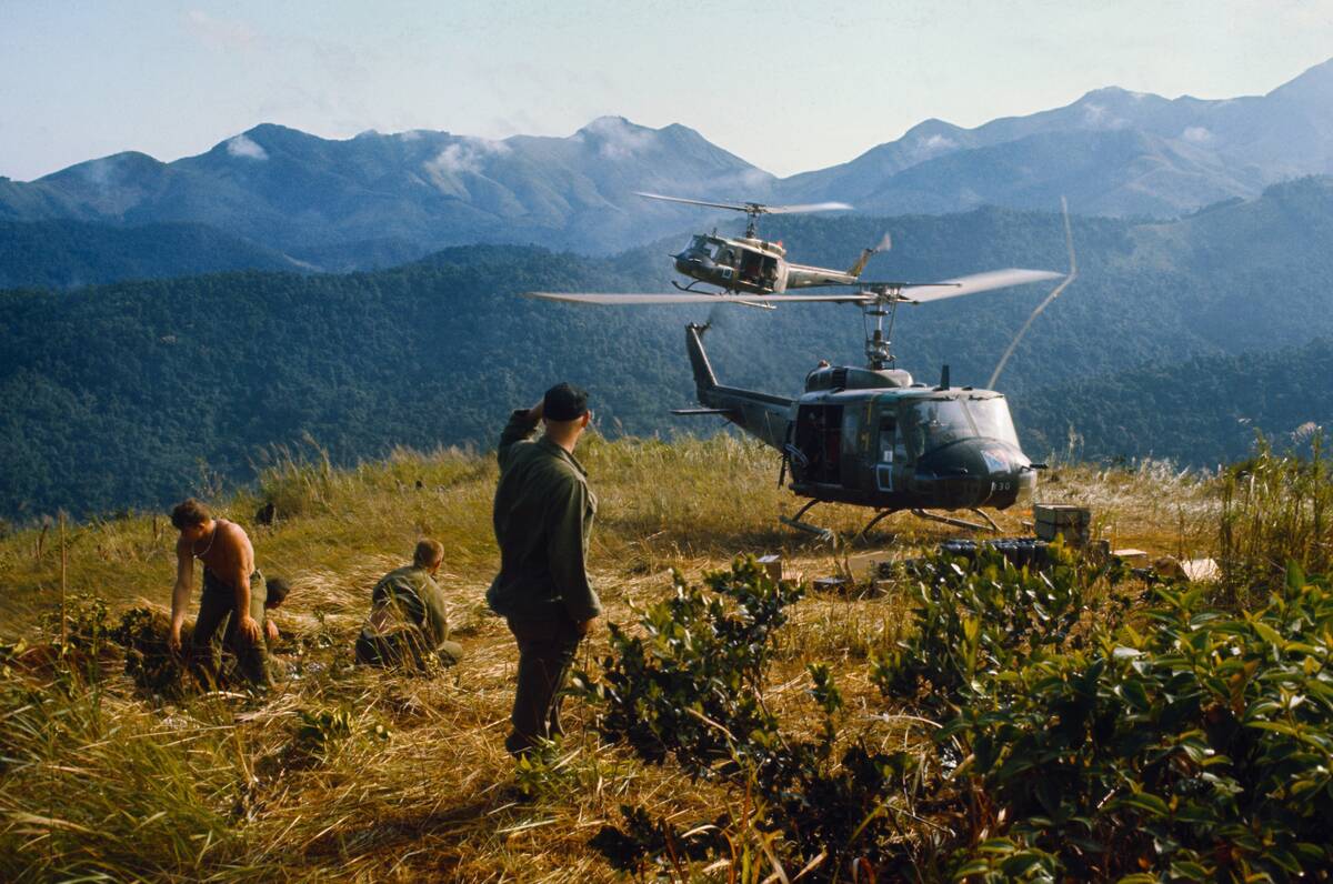 Soldiers Awaiting Supply Helicopters