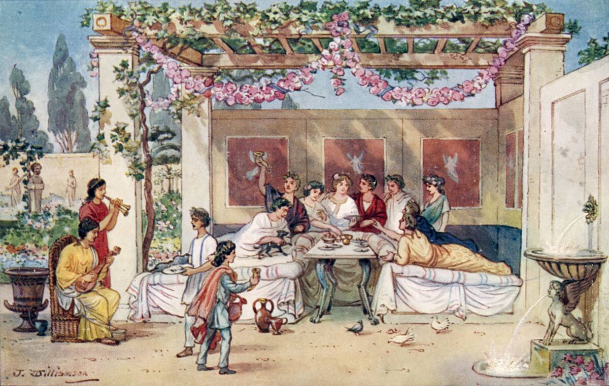 The Roman Empire - dinner in the garden.