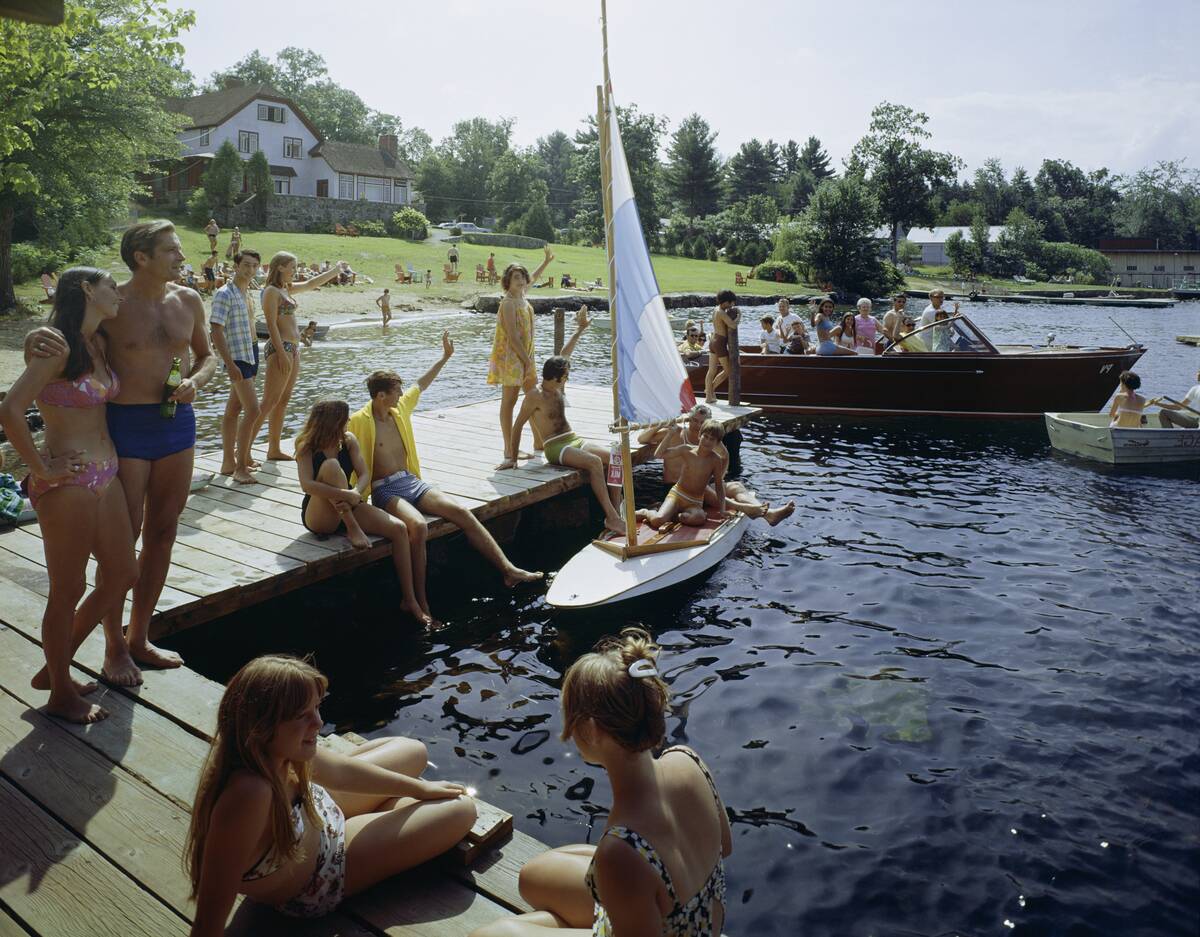 Vacationers Relaxing on the Dock