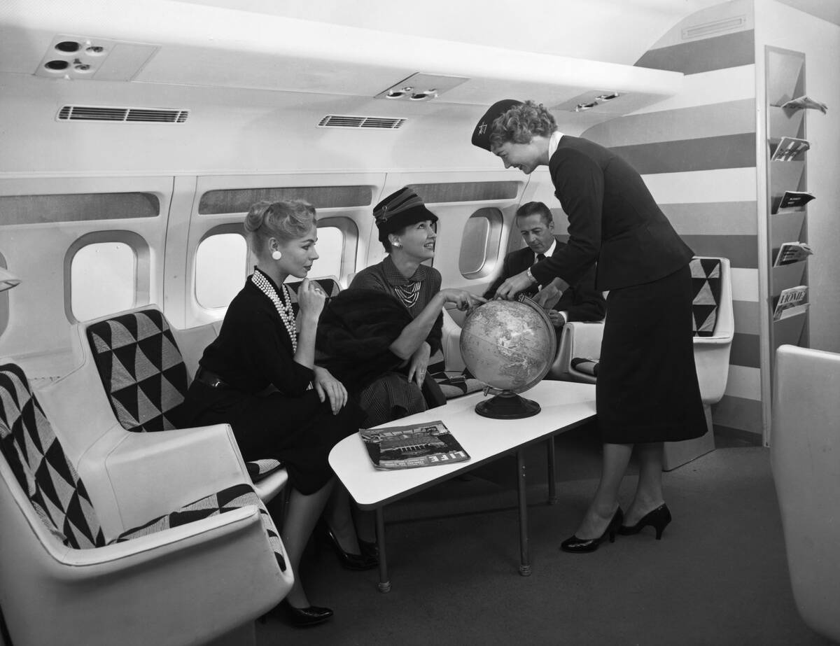 View of Interior of Convair 880 Jet Airliner