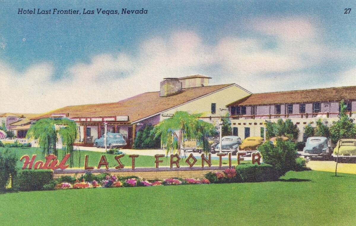 Vintage souvenir postcard, Hotel Last Frontier, Greetings from Las Vegas series, 1951