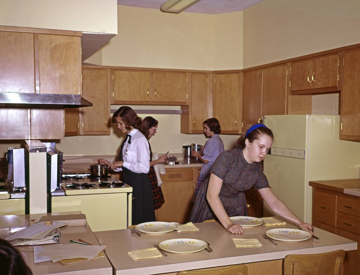 1960s TEACHER AND THREE.