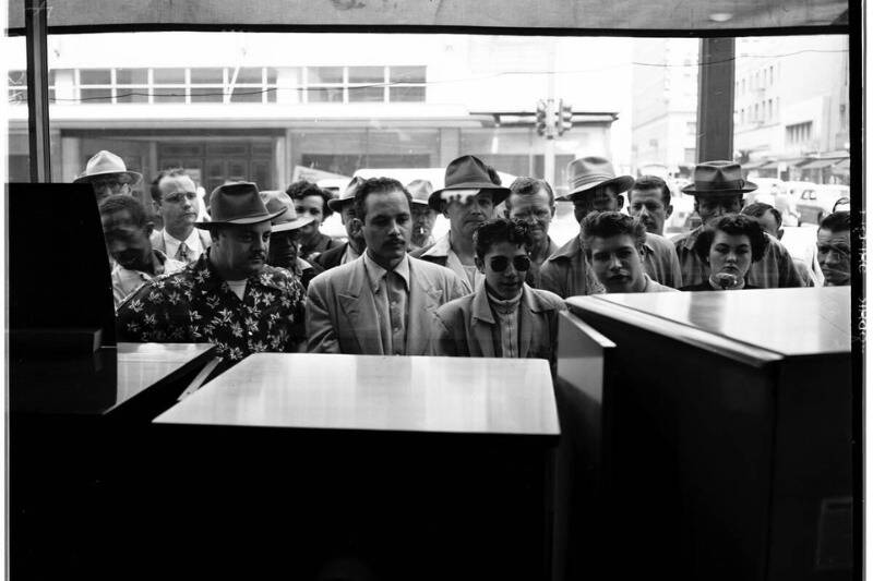 Crowd Watches Atomic Blast