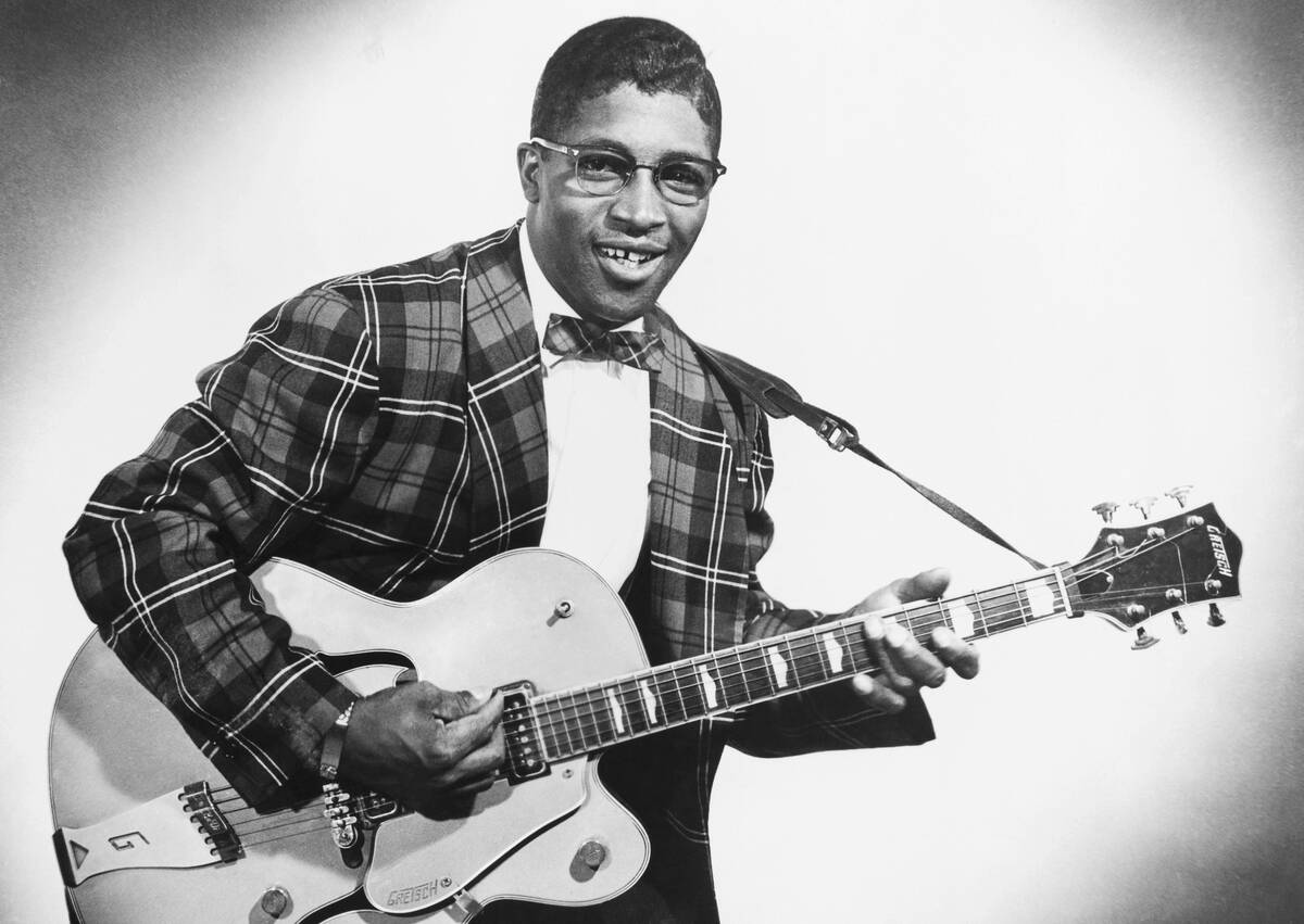 Bo Diddley Portrait With His Git Box