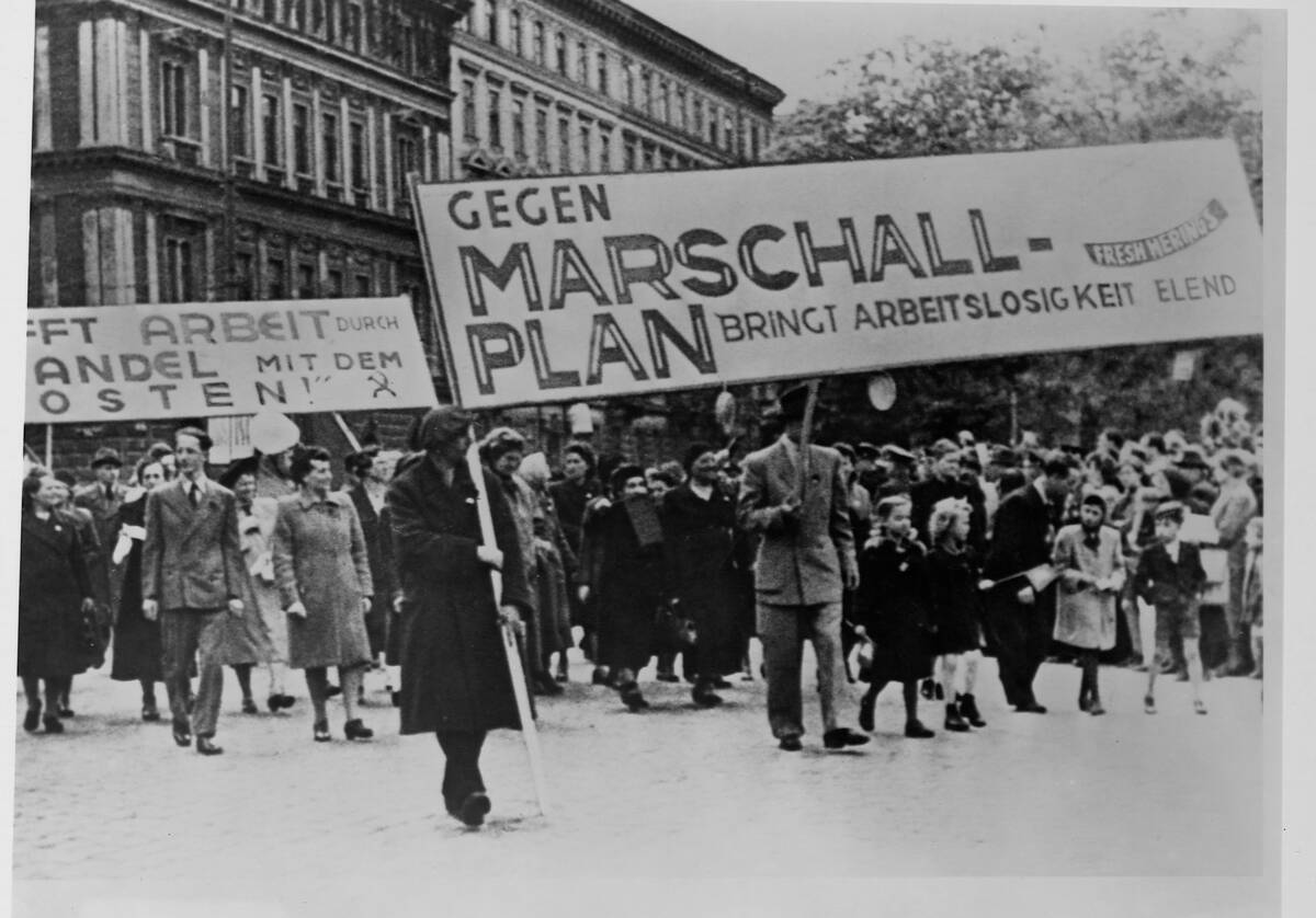 Demonstration Against Marshall Plan