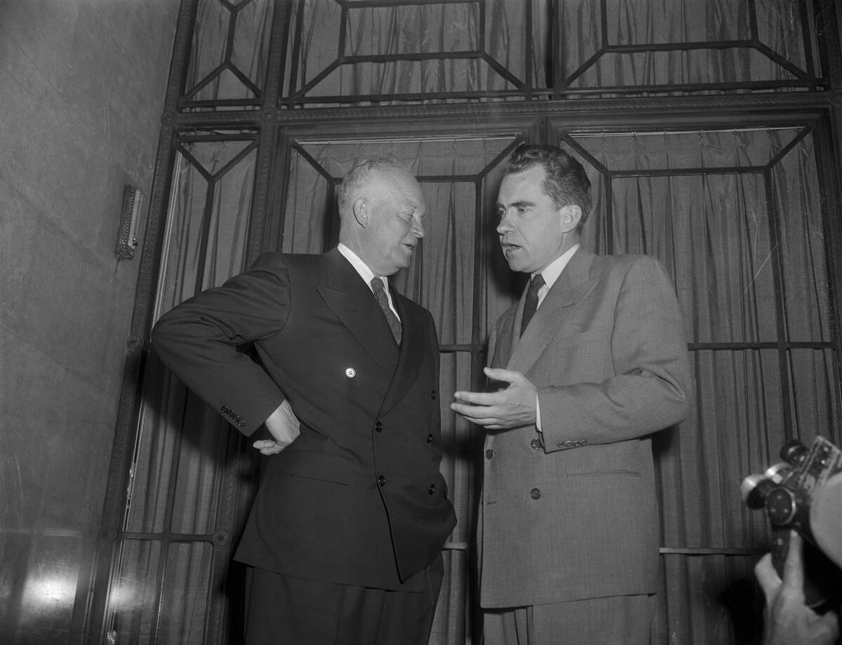 Eisenhower and Nixon Having a Conversation