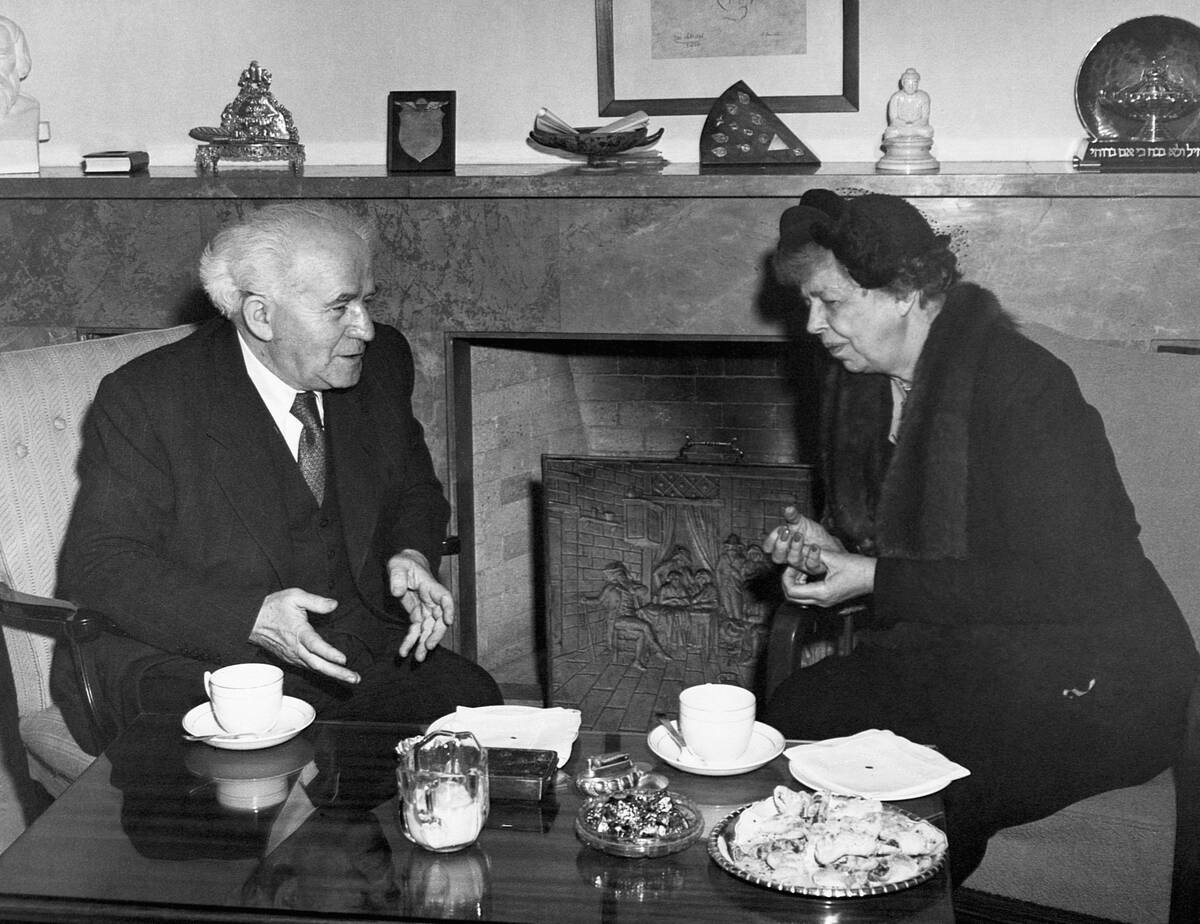 Eleanor Roosevelt Talking with Prime Minister David Ben-Gurion
